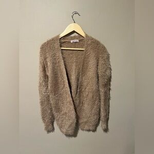 Nefise Brown Fuzzy Sweater